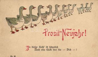 Prosit Neujahr / New Year, geese