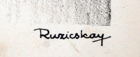 Ruzicskay György (1896-1993): Apotheosis. Algrafia, papír, jelzett az algráfián, üvegezett keretben,...