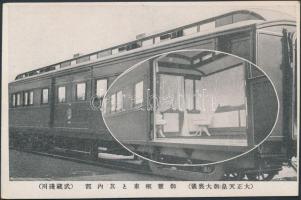 Elegant Japanese railroad carriage, interior view