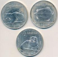 1985. 200Ft 3klf db "Természetvédelem - Vadmacska, Mocsári teknős, Vidra" sor T:BU oxidáci...