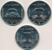 1985. 100Ft alpakka (3xklf) "Természetvédelem - Mocsári teknős, Vadmacska, Vidra" T:BU