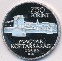1998. 750Ft Ag "Budapest egyesítésének 125. évfordulója" T:PP enyhe felületi karc