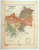 cca 1910 Ung vármegye térképe, Kogutowicz, 1:310.000, Magyar Földrajzi Intézet, 40x31cm / Map of Ung County