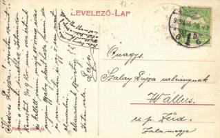 Komárom, Tiszti pavillon a sétatéri bejáróval, üzletek / officers pavilion, shops