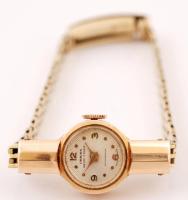 Arany (18K) női karóra, jelzett, arany szíjjal, bruttó:16,3g