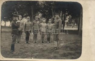 Hungarian soldiers and officers, group photo, Magyar katonák és tisztek, sorakozó