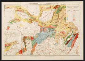 1877-80 Kelet-Ázsia térkép Széchenyi Béla, 1:500.000, 47x64cm/ Bela 1877-80 East Asia map Szechenyi, 1: 500,000, 47x64cm