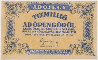 1946. 10.000.000AP fordított címerrel, &quot;amelyeknél&quot; T:restaurált