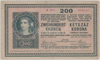 1918. 200K "A 2089" hullámos hátlappal T:III