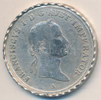 Ausztria 1832A 20kr Ag "I. Ferenc" Ag keretben T:2- Austria 1832A 20 Kreuzer Ag "Franz I" in Ag frame C:VF