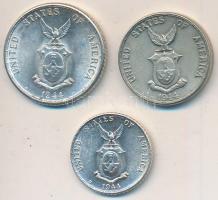 Fülöp-szigetek / Amerikai Egyesült Államok Közigazgatás 1944. 5c Cu-Ni-Zn + 1944D 10c Ag + 20c Ag T:...