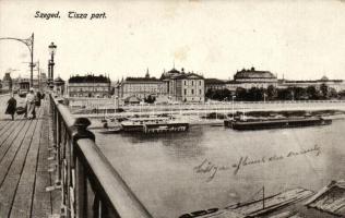 Szeged, Tisza part, hídról, villamos (EB)