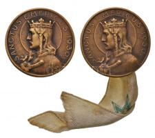 Zsákodi Csiszér János (1883-1953) 1930. "Sanctus Emericus" Br jelvény "LUDVIG BP THÉK U. 44." gyártói jelzéssel (2x), egyik "XV. Budapest" szalaggal (30mm) T:1-,2