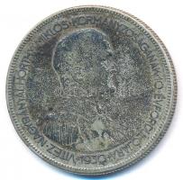 1930. 5P Ag "Horthy jobbra" T:3 patina
Adamo P8