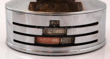 Dekoratív szovjet fém öröknaptár, a naptári részen kopásnyomokkal, m: 26 cm