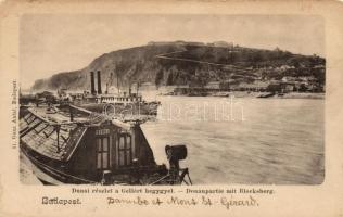 Budapest XI. Gellérthegy, gőzhajó, Ilonka hajó; Ganz Antal (EK)