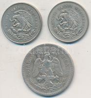 Mexikó 1920. 50c Ag + 1950. 25c Ag + 1953. 25c Ag T:2-
Mexico 1920. 50 Centavos Ag + 1950. 25 Centa...