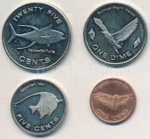 Mikronéziai Szövetségi Államok 2012. 1c + 5c + 1D + 25c próbaveret,fantáziaveret T:2 Federated States of Micronesia 2012. 1 Cent + 5 Cents + 1 Dime + 25 Cents trial strike,fantasy coins C:XF