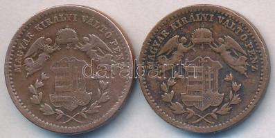 1868-1872KB 1kr Cu (2x) T:2-