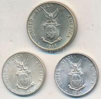 Fülöp-szigetek / Amerikai Egyesült Államok Közigazgatás 1944S 5c Cu-Ni-Zn + 1944D 10c Ag + 1945D 10c Ag T:2,2- Philippines / United States Administration 1944S 5 Centavos Cu-Ni-Zn + 1944D 10 Centavos Ag + 1945D 10 Centavos Ag C:XF,VF