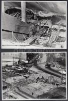 cca 1970-1980 Budapest, Kálvin téri felfordulás, épül az aluljáró rendszer, 8 db fotó, 13x18 cm