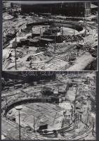 1967 Budapest, Baross tér, az aluljáró építése, 13 db fotó, 9x14 cm és 13x18 cm