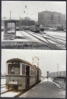 1981 Budapest, Árpád híd környékén, a 33-as villamosok forgalmi helyzete, Karai S. felvételei, 6 db ...