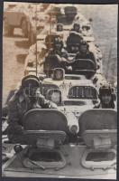 cca 1970 Hadgyakorlat, 2 db katonai fotó, 18x12 cm és 15x23 cm