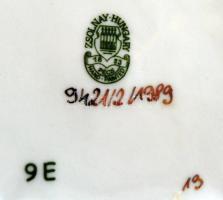 Zsolnay virág mintás bonbonier, kézzel festett, jelzett, hibátlan, eredeti dobozában, 10×10 cm