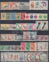 1960-1962 Olimpia motívum 12 klf sor + 6 klf önálló érték 3 db stecklapon, 1959-1962 Olympics motive12 sets + 6 individual values