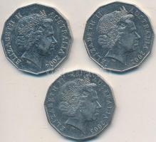 Ausztrália 2002-2004. 50c (3xklf) T:2-
Australia 2002-2004. 50 Cents (3xdiff) C:VF