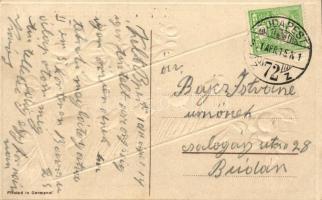 "Kellemes húsvéti ünnepeket!", üdvözlőlap, dombornyomott litho Easter greeting card, Emb. ...