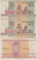Fehéroroszország 1992. 200R (2x) + 5000R T:III Belarus 1992. 200 Rubles (2x) + 5000 Rubles C:F