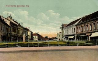 Kapronca, Koprivnica; Jelacicev trg / square, shops (Rb)