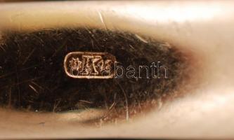 Arany (18K) férfi pecsétgyűrű, tigrisszemmel, jelzett, bruttó:12,7 g, méret:67