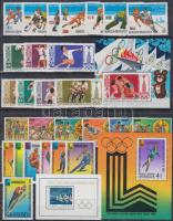 1979-1980 Olympics motive 5 blocks + 7 sets, 1979-1980 Olimpia motívum 5 klf blokk + 7 klf sor 3 db stecklapon