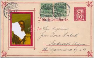 1898 Kaiser Wilhelm II érdekes, áttetsző, alkalmi képeslap 10 Pfennig díjjegyes / a very special transparent anniversary postcard; 10 Pfennig Ga. (b)