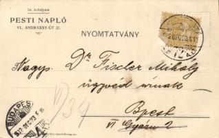 Pesti Napló előfizetés ajándék Zichy Mihály albummal; reklám / Hungarian newspaper advertisement, li...