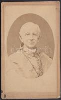 cca 1878 XIII. Leó pápa (1810-1903) vizitkártya méretű, keményhátú fotóportréja, pápaságának időszaka: 1878-1903, 10,5x6,5 cm