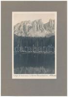 1934 Thöresz Dezső (1902-1963): Lago di Corezza-Latemar, vintage fotóművészeti alkotás művészfólián keresztül másolva, aláírva, 21x14 cm, karton 29x21 cm