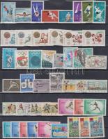 1969-1972 Olimpia motívum 6 klf sor + 18 klf önálló érték + 2 klf blokk 3 db stecklapon, 1969-1972 Olympics motive 6 sets + 18 individual values + 2 blocks