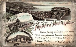 1895! Monte Carlo, casino, castle, litho (fa)