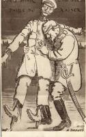 Von Bissing, homme de paille du Kaiser / Von Bissing, a tool of the Kaiser only. Anti-German mocking postcard (taken from a booklet)