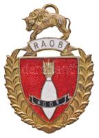 Nagy-Britannia DN "Királyi Aggastyán Bölények Rendje" jelzett, zománcozott, aranyozott ezüst medál füllel (54x40mm) T:2 Great-Britain ND "Royal Antediluvian Order of Buffalos" hallmarked, enamelled gold plated silver medal with ear (54x40mm) C:XF