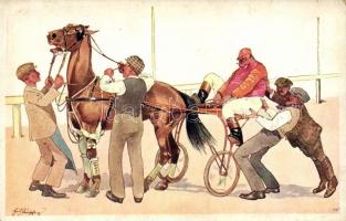Carriage driving racer, humour, B.K.W.I. 678-1. s: Schönpflug (fl)