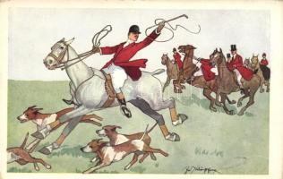 Hunters, horses, dogs, B.K.W.I. 723-2. s: Schönpflug (EK)