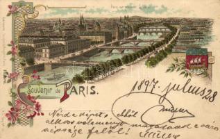 1897 Paris, floral litho