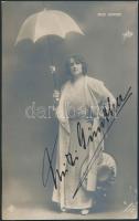 Mizzi Günther (1879-1961) cseh operaénekesnő aláírása őt ábrázoló levelezőlapon