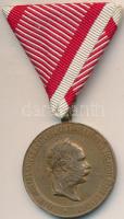 1873. Hadiérem Br katonai érdemérem modern mellszalaggal T:2- ph. Hungary 1873. Military Medal Br medal with modern ribbon C:VF edge error NMK 231.