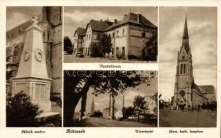 6 db RÉGI magyar városképes lap egy fotóval; Szerencs, Bátaszék, Visegrád, Vác, Békéscsaba / 6 old Hungarian town-view postcards; Szerencs, Bátaszék, Visegrád, Vác, Békéscsaba
